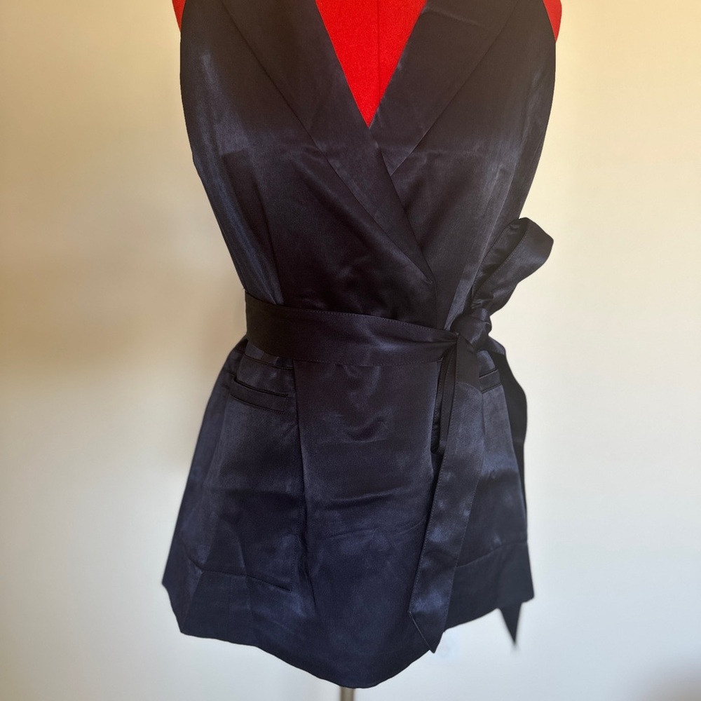 Ted Baker Navy Satin blazer size 2 to 4 - Picture 5 of 17